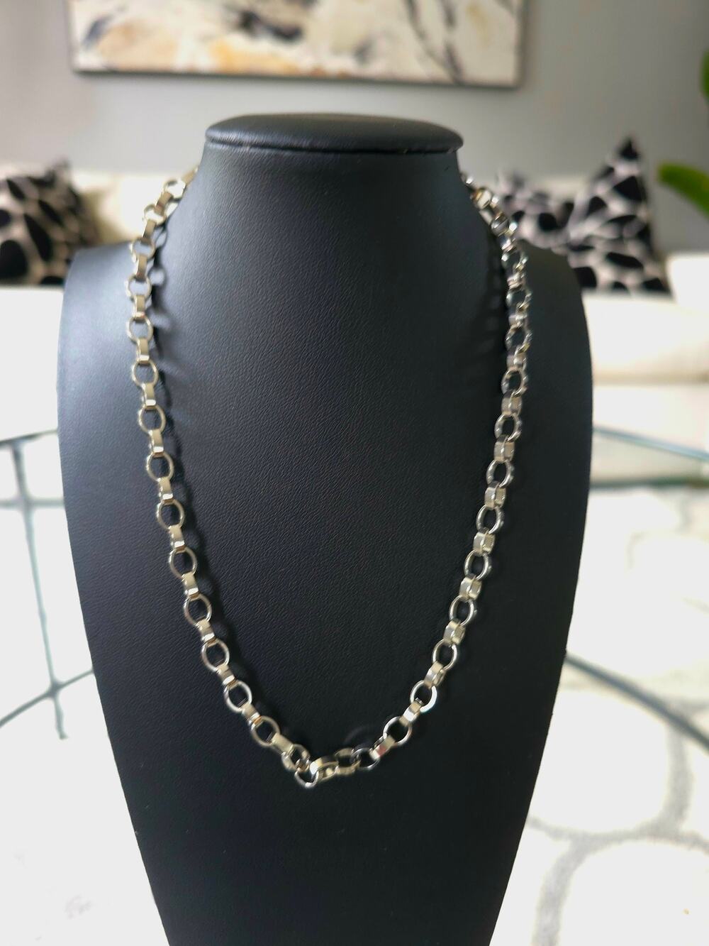 Marlyn Schiff Silver Oval Chain Necklace New